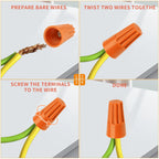 Crweety 600PCS Orange Wire Connectors Nuts 18-16 AWG, Electric Wire Caps Insulating Insert Twist Electrical Wire Connectors, Wire Assortment Nuts for Home Electric Use & DIY Project
