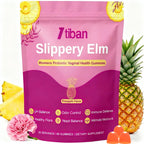 Itiban Slippery Elm Feminine Probiotic Moisture Gummies, pH Balance, Vaginal Flora, Odor Health with Bacillus coagulans, Delicious Pineapple Flavor, 60 Count