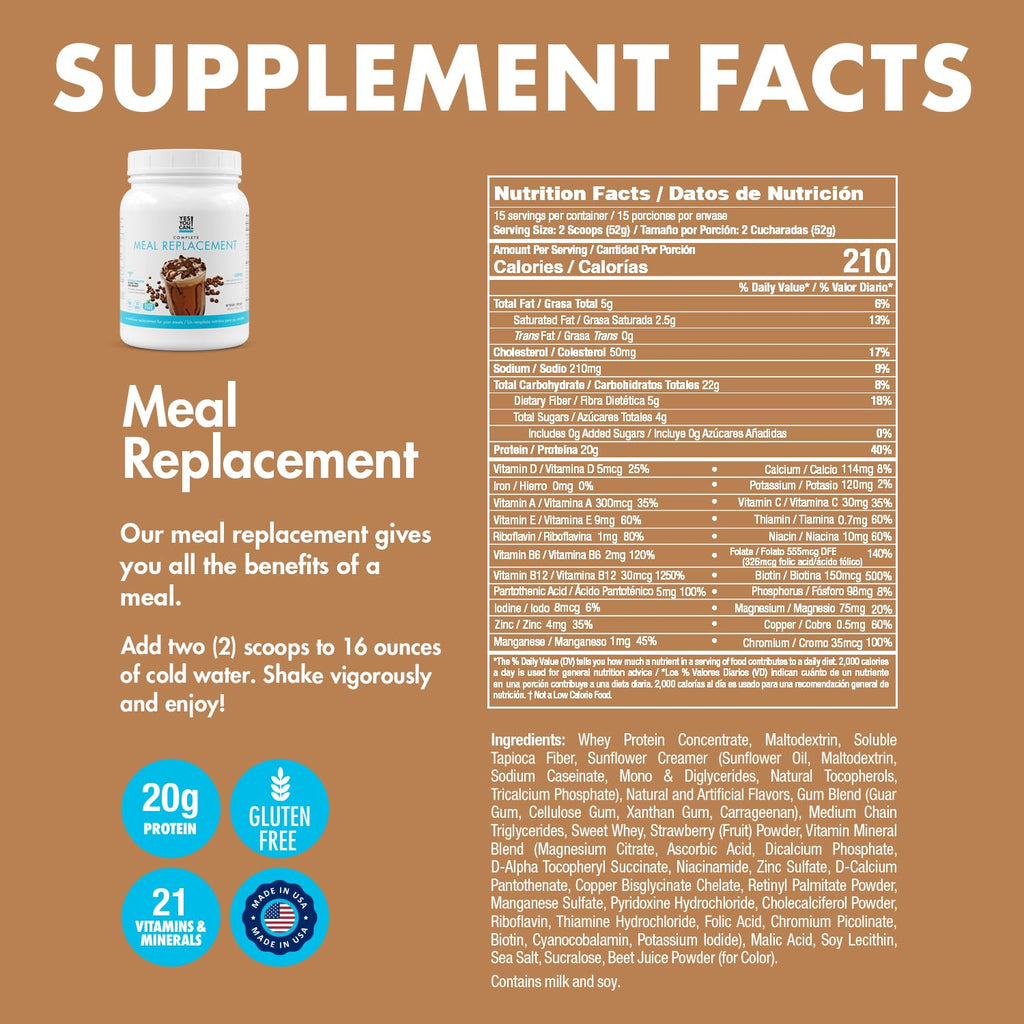 Yes You Can! Transformation Kit, Complete Meal Replacement and Supplement Kit, Meal Replacement with Protein, Vitamins and Minerals, Wellness Kit with Shaker and Nutrition Guide - (Coffee)