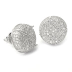 Men's XL 1/2 Inch Full Iced Cubic Zirconia Round Prong Setting Screw Back Earring BE 11403 S
