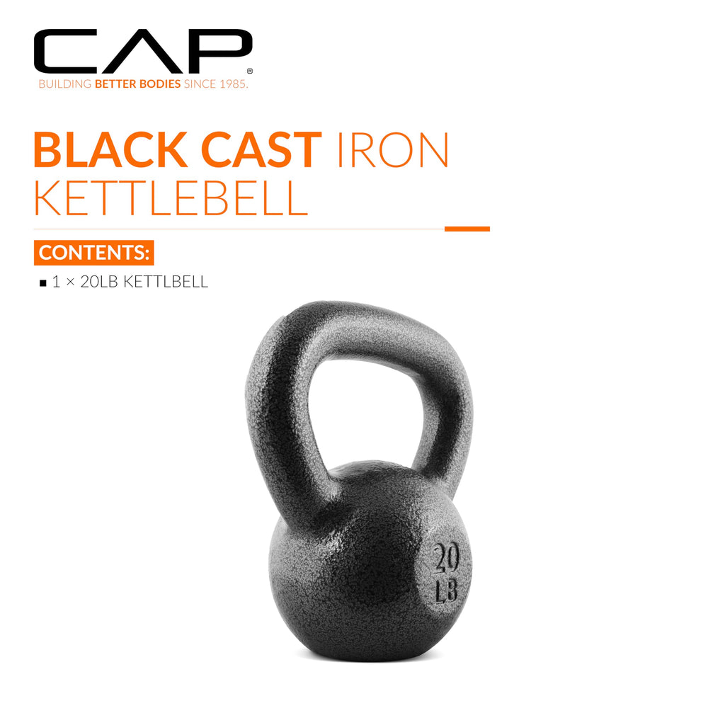 CAP Barbell Black Cast Iron Kettlebell | 20 Pounds