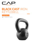 CAP Barbell Black Cast Iron Kettlebell | 20 Pounds