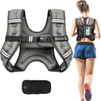 BAGAIL Weighted Vest, 5lb/8lb/10lb/12lb/15lb/20lb/25lb/30lb Weight Vest for Walking & Weight Loss, Reflective Rucking Vest with Phone Pouch for Women & Men, Home Gym & Outdoor Training