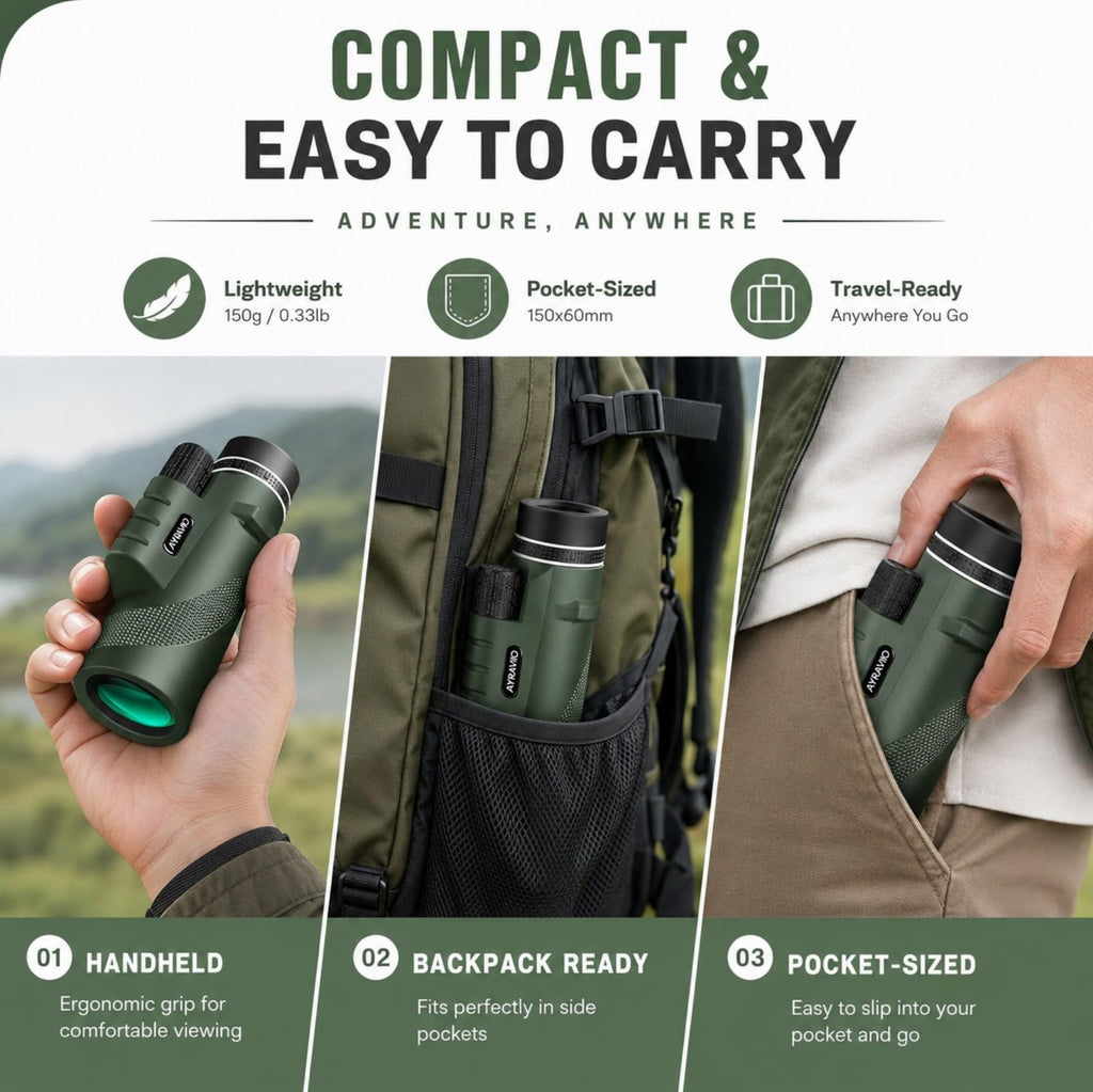Birthday Gifts for Men Dad Husband Teen, 10x42 Monocular for Outdoor/Hiking