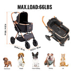 VEVOR Large Pet Stroller for Medium Large Dogs and Cats, Up to 66lbs, Detachable Carrier and Storage Basket