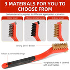 3PCS Wire Brushes for Cleaning Rust, Nylon, Brass & StainlessSteel Bristles