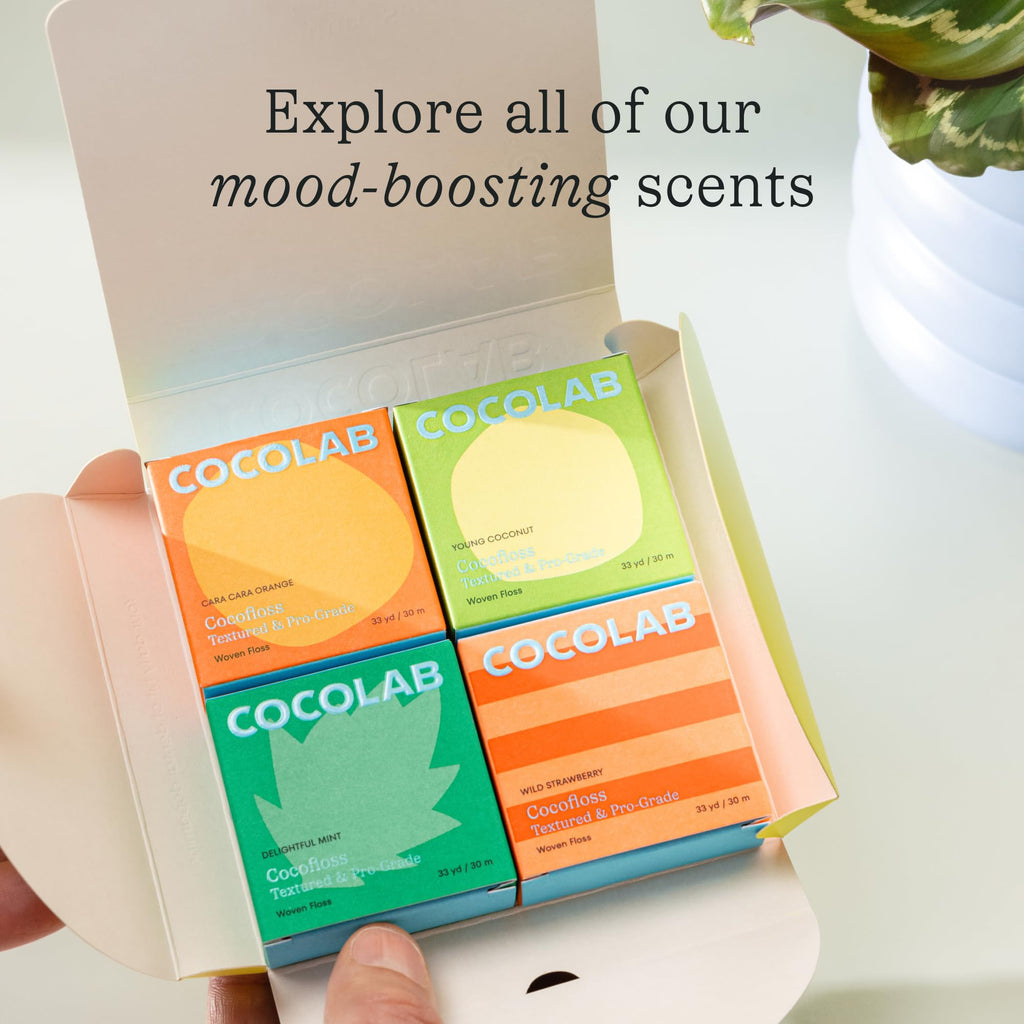 Cocofloss Expanding Woven Dental Floss by Cocolab, Waxed Tooth Floss for Daily Oral Care, Coconut Oil Infused, Vegan, for Adults and Kids, Mint Scent, 1 Pack