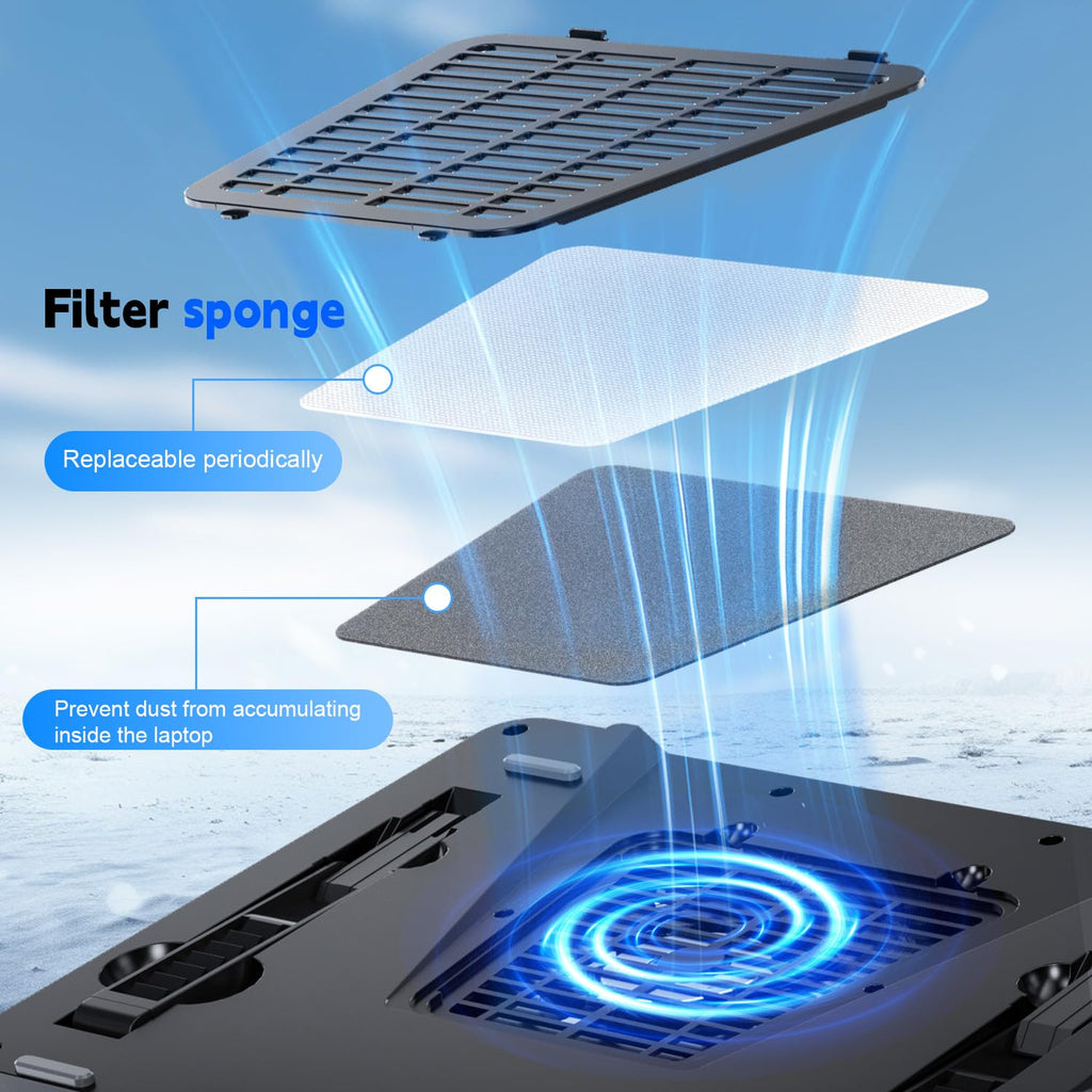 IETS GT600 RGB Laptop Cooling Pad with Giant Turbo Fan (5.5" Diameter), Sealed Foam for Fast Cooling, Laptop Cooler