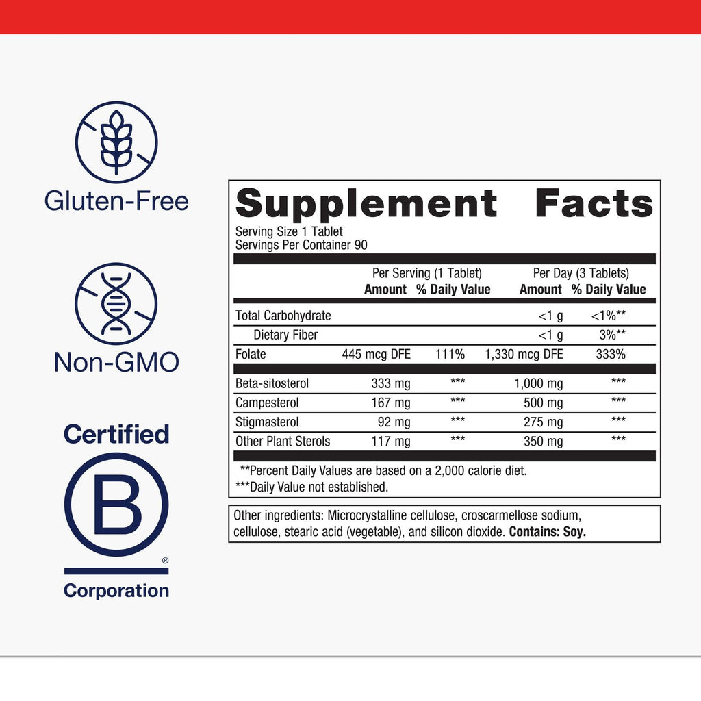 Metagenics Meta-Sitosterol 2.0 - Plant Sterol Complex with Beta-Sitosterol & Folate - Supports Healthy Cholesterol & Cardiovascular Health - Gluten-Free, Vegetarian - cGMP Certified - 90 Tablets
