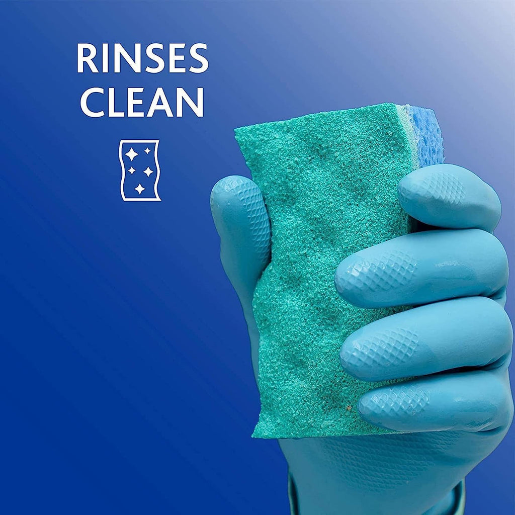 O-Cedar Multi-Use Scrunge Scrub Sponge (6 CT) with Playtex Living Reuseable Rubber Cleaning Gloves (Medium, 3 Pairs)