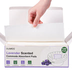 OUMEE 100PCS Lavender Scented Commode Absorbent Pads for Bedside Commode Bucket - Medical Grade Commode Pads with Absorbent Gel, Potty Liner Pads for Adults Seniors Portable Toilet Pad Bedpans
