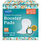 Inspire Ultra Absorbency Incontinence Booster Pads | Absorbs Over 4 Cups! | for Women or Men, Adhesive Strip Use in Incontinence Underwear and Diapers Leak-Free (66 Count)