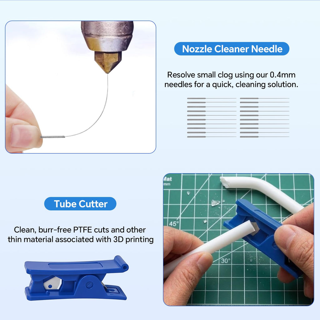 Bestery Filament Storage Box - 10 Pack for 3D Printer Filament Container with Desiccants, 0.4mm Nozzle Cleaning Needles and Tube Cutter, Sealing and Protection for 1.75mm Filament