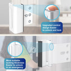 2Pack Door Reinforcement Lock Withstands 800lbs of Force - White Extra Proof Door Lock for Kids Safety Drilling Required,Prevents Unauthorized Entry,Add a Door Security Locks for Home Safety & Privacy