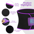 AMZBOSS Waist Trainer for Women Lower Belly Fat, Waist Sweat Band for Women, Belly Band Sweat Belt, Body Shaper, Stomach Wrap (Purple,X-Large)