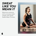 Sports Research Sweet Sweat Waist Trimmer (Core Series) - Premium Sweat Enhancing Fitness Band for Women & Men - Adjustable Fit �� Latex-Free Neoprene - Pink Logo, Large