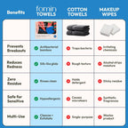 FOMIN Disposable Face Towels - 100 Count (2 Pack) 100% Biodegradable Ultra-Soft Towelette For Washing Face & Makeup Removal, 1ST Certified Vegan & Cruelty Free Facial Washcloth for All Skin Type