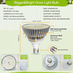 Lonwon Grow Light Bulb, Plant Light Bulb, E26 Grow Bulb Full Spectrum