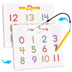 GAMENOTE Magnetic Number Tracing Board, 2 in 1 Double Sided Numbers 1-20 Writing Board for Toddlers & Kids, Preschool Handwriting Learning Toys, Educational Math Manipulatives