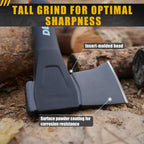 X17 Wood Splitting Axe, 24” Camping Outdoor Hatchet for Wood Splitting and Kindling, Forged Carbon Steel Heat Treated Hand Maul Tool, Nylon Hollow Handle Shock Reduction Handle