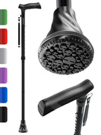 HONEYBULL Walking Cane for Men & Women – Foldable, Adjustable, Lightweight Cane with Air Cushion Tip for Stability & Ergonomic Grip, Heavy Duty Walking Sticks for Seniors (Black)