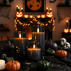 Homemory Grey Glass Flameless Candles, Real Wax, Remote Timer, 3 Pack