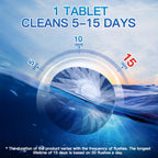 Vacplus Automatic Toilet Bowl Cleaner Tablets, Drop-In Tank Cleaner for Bathroom, Prevent Stains & Deodorize, Long-Lasting Cleaning Tabs, Easy-Use Freshener for Bowl & Tank, 50 Pack