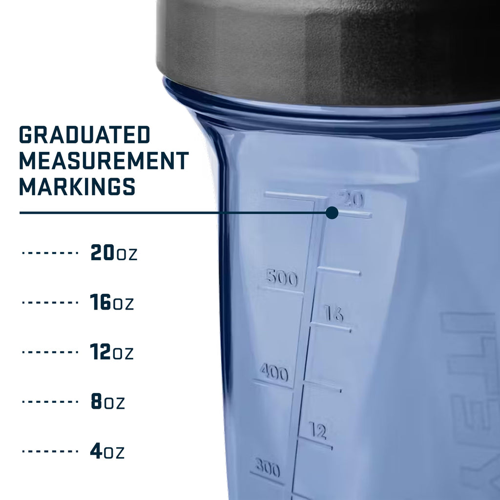 YETI Yonder Helimix Vortex Blender Shaker Bottle Holds up to 20oz | No Blending Ball or Whisk | USA Made | Portable Pre Workout Whey Protein Drink Shaker Cup | Dishwasher Safe, Charcoal