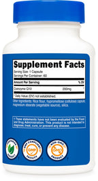 Nutricost CoQ10 200mg, 60 Vegetarian Capsules, 60 Servings - High Absorption, Vegetarian, Non-GMO, Coenzyme Q10