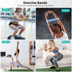 Resistance Loop Exercise Bands, Resistance Bands Exercise Bands for Home Fitness, Stretching, Strength Training, Physical Therapy,Elastic Workout Bands for Women Men Kids, Set of 5 (Blue)