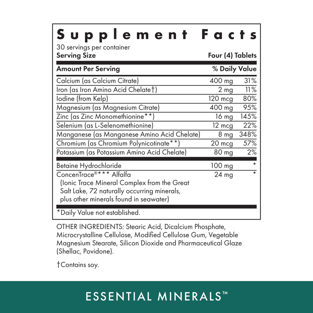 Michael's Health Naturopathic Programs Essential Minerals - 120 Vegetarian Tablets - Supports Nerve Communication & Proper Functioning of Muscles - Kosher - 30 Servings