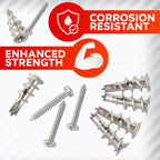 CrimsonMark 50Pcs Metal Self Drilling Drywall Anchors and Screws Kit #8