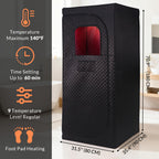 Veloqore Dry Infrared Sauna, Saunas Box with Red Light Therapy for Relaxation, Detox and Muscle Relief, 9 Levels Up to 140°F Personal Indoor Saunas Tent, Portable Sauna for Home, Bedroom, Living Room