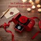 Preserved Real Rose with I love you Necklace 100 Languages, Gifts for Girlfriend, Women, Mom, Wife, Gifts Idea on Christmas, Valentine's Day, Mother's Day, Birthday, Anniversary, Thanksgiving