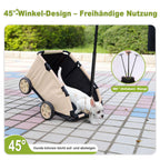 AESRAOU Mini Dog Strollers for Mini Pets, Foldable Multifunctional Shopping Carts with Extendable Pull Handle, Doggie Wagon Built-in Cushion and Safety Rope with Storage Bag (Khaki)