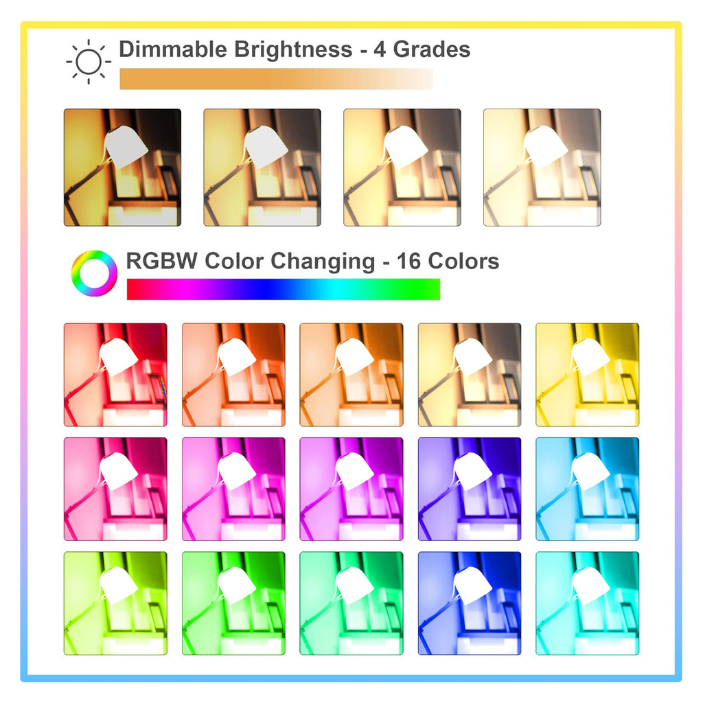 Dimmable E26 Warm LED Light Bulb, 6W RGBW Color 500LM with 16 Color Changing Modes for Christmas, Party etc with Remote Control 2 Pack