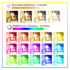 Dimmable E26 Warm LED Light Bulb, 6W RGBW Color 500LM with 16 Color Changing Modes for Christmas, Party etc with Remote Control 2 Pack