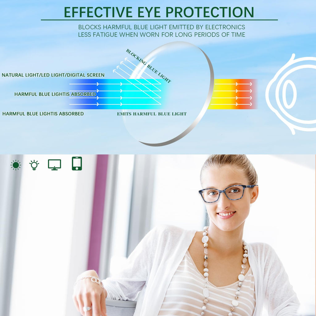 STASTEND 4 Pack Progressive Multifocus Reading Glasses for Women Men Spring Hinge Blue Light Blocking Readers (Multicolor-1, 1.75, x)