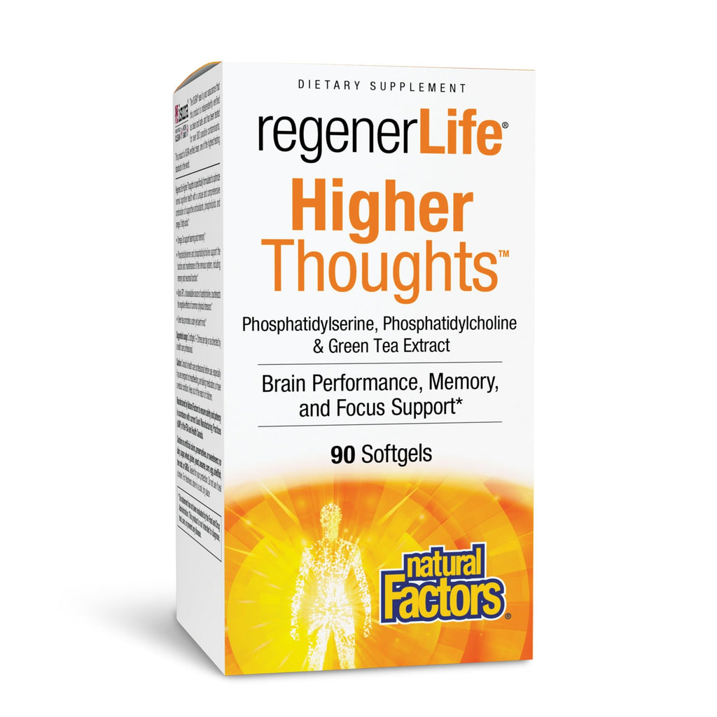 Natural Factors 3 Brains, Higher Thoughts, Support for Cognitive Health and Brain Function, Daily Dietary Supplement, 90 Softgels