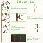 Blulu 4 Pack Metal Garden Trellis for Climbing Plants,60x11 in,Hummingbird