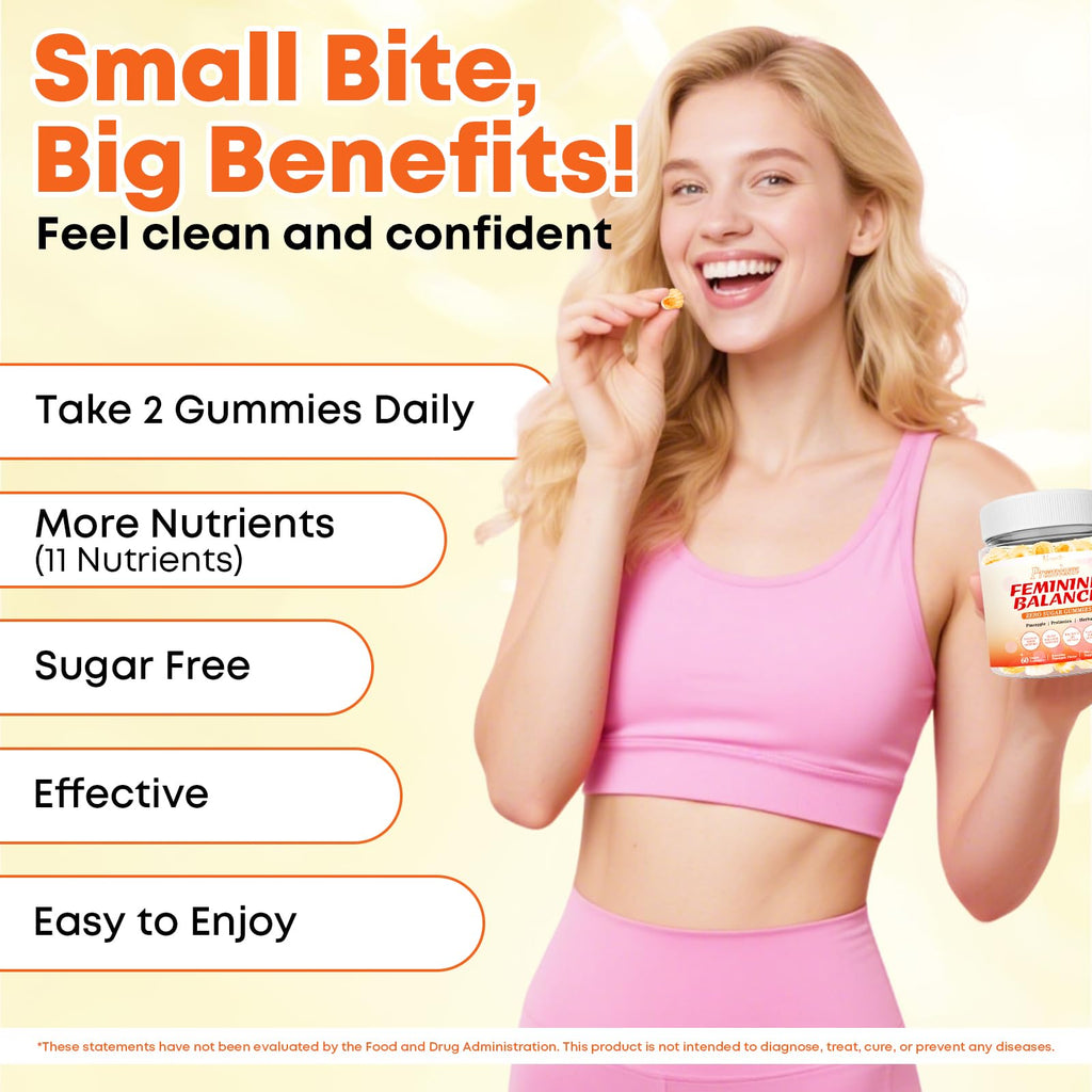 Vazatisi 120 Count | Feminine Balance Gummies for Women’s | Pineapple Gummies for Women PH Balance, Healthy Odor, Yeast Balance & Flora | Vegetarian Friendly, Sugar Free