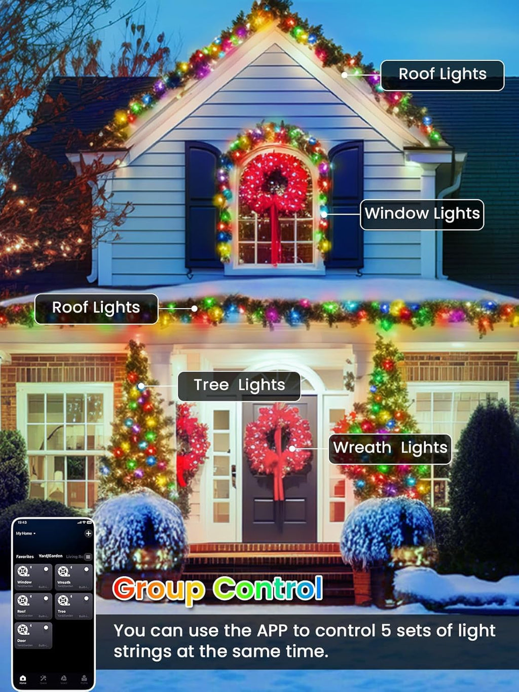 240LED Smart Color Changing String Lights 92FT Halloween Lights App Remote