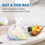 LimonLaviu Plastic Bags - 100Pack (25 mic thickness) (11.5'x 6.5" x 21') with Handles - Small Business & Grocery Bags in Bulk - Heavy Duty, Unscented