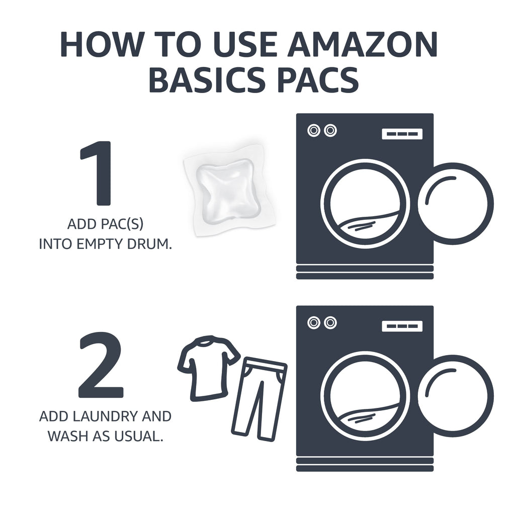 Amazon Basics Laundry Detergent Pacs, Free & Clear, Hypoallergenic, Fragrance Free, HE Compatible, Easy to Use, (New Packaging) 120 Count (Pack of 2)