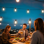OOOLED 60FT Solar String Lights Outdoor Waterproof with Remote,Shatterproof ST38 20 LED Bulbs,2700K Dimmable Solar Lights Outdoor,Outside Hanging Lights for Patio,Garden,Camping,Deck,Backyard Decor