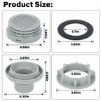 10746 （4 piece set）Strainer for Intex pool replacement parts, includes pool large filter parts 10744 10256 10255 threaded filter connector nut washer