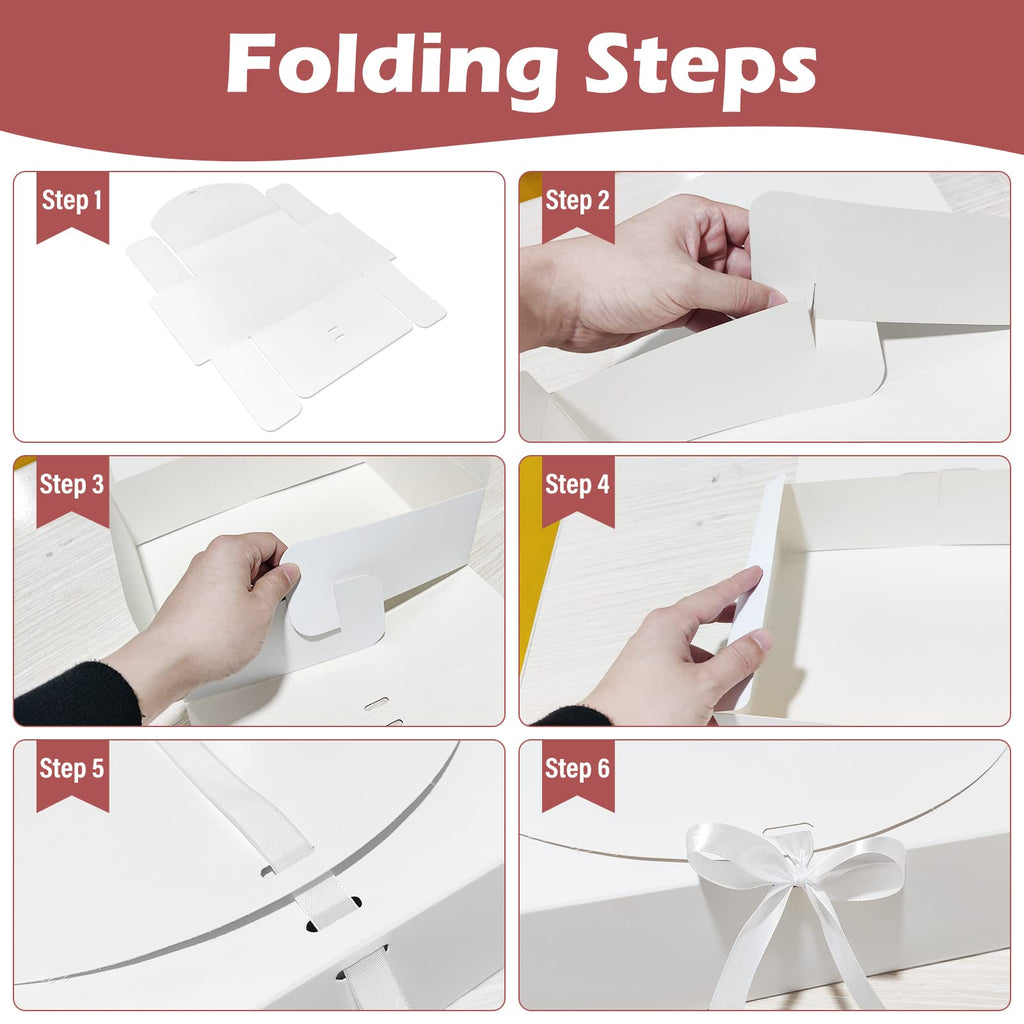 BoShahai 10 PCS White Gift Boxes with Lids 10.6x7.8x3.1 Inch Proposal box
