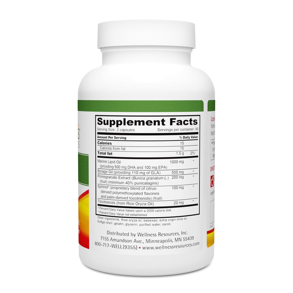 Wellness Resources Leptinal - The Leptin Helper - Supplement for Optimal Leptin Function, Metabolism, Cardiovascular Health, Thyroid (90 Capsules)