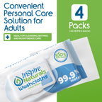 Inspire Naturals 99.9% Water Based Wet Wipes For Adults | Plastic Free Adult Wipes Extra Large Unscented | Disposable Washcloths For Adults Incontinence Body Wipes Elderly (99.9% Water 160 Ct)