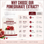 KYZTMHC Organic Pomegranate Extract, Pomegranate Fruit Extract Supplement with Polyphenol Antioxidants, Non-GMO, Daily Wellness Support, 90 Capsules